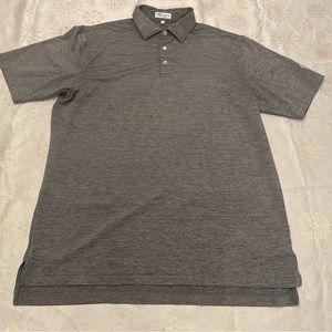 Peter Millar Mens soft gray short sleeve polo size large